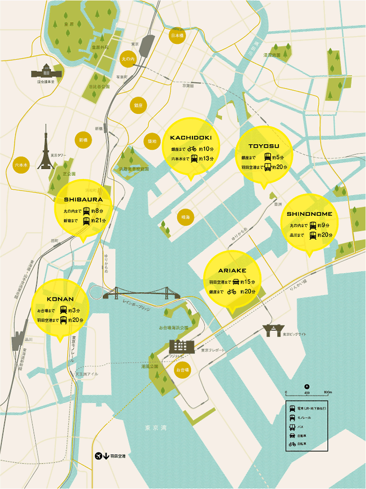 湾岸エリアの地図