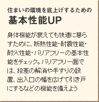 住まいの環境を底上げするための 基本性能UP