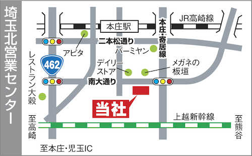 店舗地図　南大通り線「メガネのイタガキ」様反対側です。