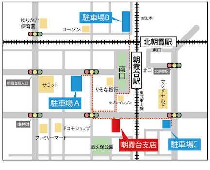 店舗地図／お帰りの際に駐車料金を弊社が負担いたします。